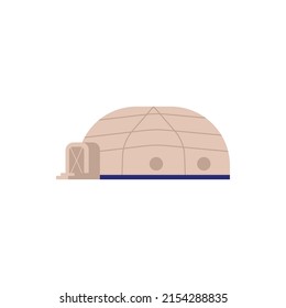 Interstellar station or scientific space laboratory tent, flat cartoon vector illustration isolated on white background. Space planets colonization building.