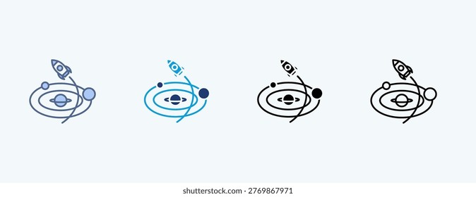 Interstellar Travel Multiple Icon Illustration Vector