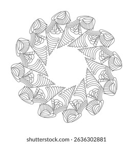Intersting Mandala template Coloring Book Page. Easy Mandala Coloring Book Pages for Adults to Relax, Experiences Give Relief. Resizeable Vector File