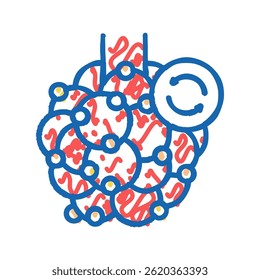 Vector de dibujo de icono de doodle de enfermedad pulmonar intersticial. signo de enfermedad pulmonar intersticial. ilustración de símbolo aislado