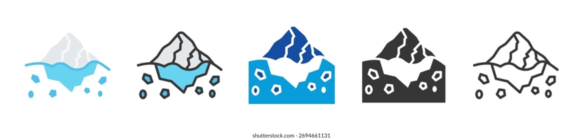 intertidal icon set multi style various collection
