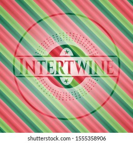 Intertwine christmas badge background. Vector Illustration. Detailed.