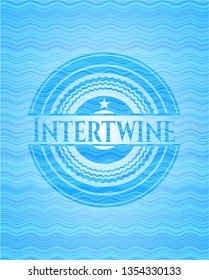 Intertwine water wave representation badge background.