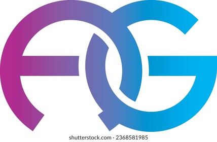 Intertwined abstract letters A and G