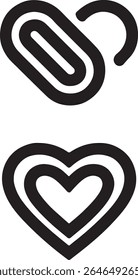 Intertwined Affection A Symbolic Representation of Heartfelt Connections and Attached Emotions in Striking Black and White Minimalist Design