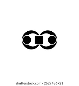 Intertwined circles with a connecting square