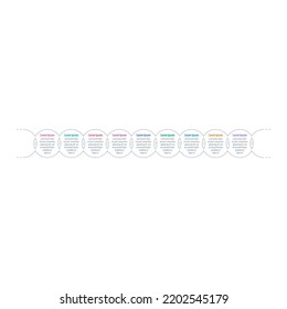 Intertwined Circles Infographic Template. Nine Option Informational Templates. Annual Report, Internet, Magazine, Web Infographic Template