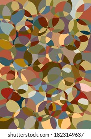 Intertwined elliptical shapes creating augmenting, colorful pattern