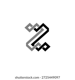 Letra geométrica entrelaçada Z logotipo de monograma	