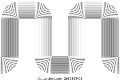 An intertwined geometric lines pattern vector. This is a unique abstract element for modern graphic compositions dynamic visuals