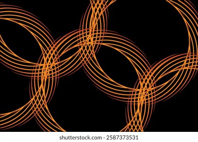 Intertwined Golden Circles  background wallpaper template