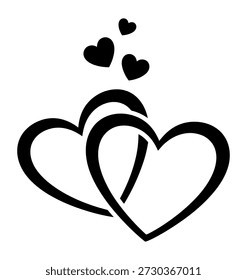 Símbolo de corazones entrelazados con diseño de corazones flotantes
