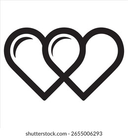 Corazones entrelazados que simbolizan el amor, el afecto y la conexión Concepto de diseño de Vector