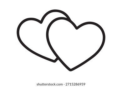 Intertwined hearts symbolizing love and affection in a simple design