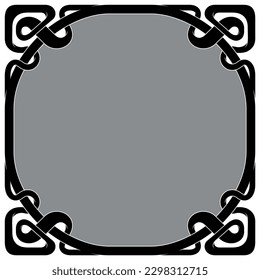 Intertwined lines frame vector design, intertwined shaped frame for text and photos, intertwined shape for photo frame