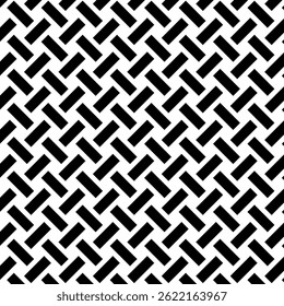 Intertwined lines pattern. Geometric lines pattern. Parallel and perpendicular diagonal lines pattern. Vector illustration. Striped pattern. Black and white background. Stripes print.