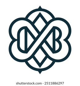 Intertwined Monogram with Geometric Precision - Two Letters Vector Design