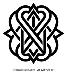 Intertwined Monogram with Geometric Precision - Two Letters Vector Design