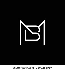 Intertwined monogram letter B and M