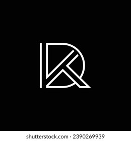 Intertwined monogram letter K and D in outline