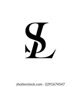 Intertwined monogram logo of letter S and L. Great for clothing or boutique logo.