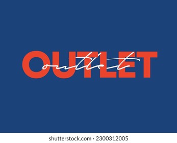 Intertwined red and white outlet template. Promotion vector. Outlet sale