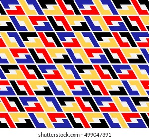 Intertwined rhombuses pattern, isometric background, vector illustration