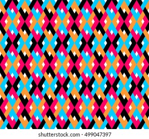 Intertwined rhombuses pattern, isometric background, vector illustration