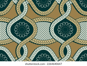 intertwined rope africa ethnic pattern, hawaii tribal textile art, hand-draw background, fashion artwork for fabric print, shirt, clothes, scarf, shawl, carpet, bag