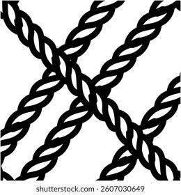 Intertwined Strength A Rope Pattern black Design illustration