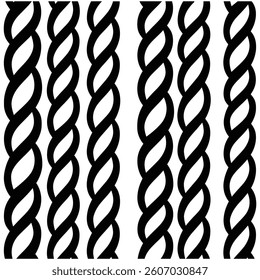 Intertwined Strength A Rope Pattern black Design illustration