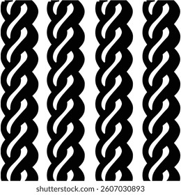Intertwined Strength A Rope Pattern black Design illustration