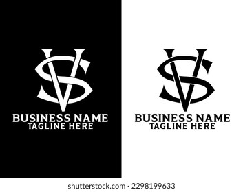 Intertwined SV Monogram Logo - Modern and Elegant Branding for Your Business or Brand (SV Logo Design)