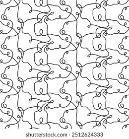 Intertwined and Swirls Lines Seamless Pattern Vector. Illustration for Decoration, Fabric, Print and More!