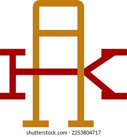 Intertwined Two Letters Monogram Logo for AK or KA