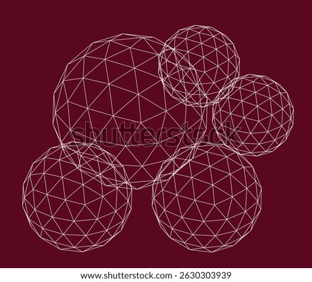 Intertwined Wireframe circle Torus Shapes Abstract 3D Geometric Vector Design