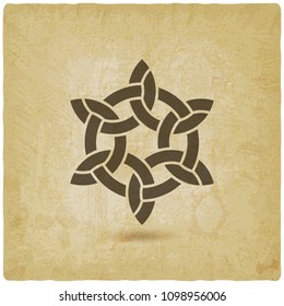 intertwining abstract symbol in circle vintage background. vector illustration - eps 10