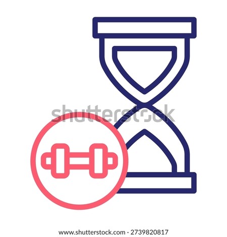 Interval Icon Line Color Style Vector Illustration