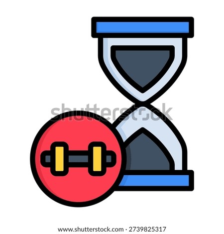 Interval Icon Lineal Color Style Vector Illustration