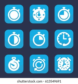Interval icon. set of 9 filled interval icons such as 