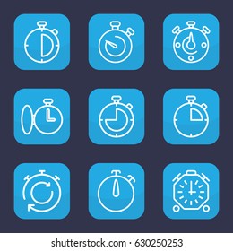 Interval icon. set of 9 outline interval icons such as