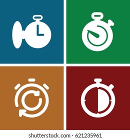 Interval icons set. set of 4 interval filled icons such as 