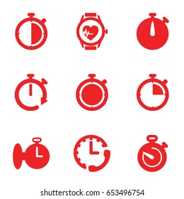 Interval icons set. set of 9 interval filled icons such as heartbeat watch