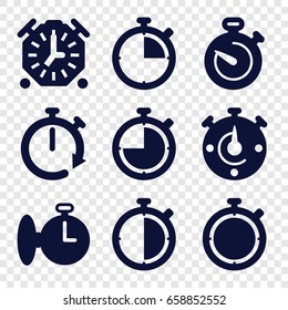 Interval icons set. set of 9 interval filled icons 