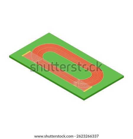 Interval Running Track Isometric. Perfect for Sports Design Projects.