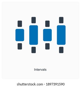 Intervals or gaps icon concept
