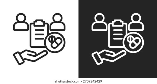 Icono De Intervención En Estilo De Línea En Blanco Y Negro