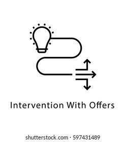 Intervention with Offers Vector Line Icon 