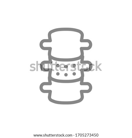 Intervertebral hernia line icon. Ankylosing spondylitis, disease spinal canal symbol