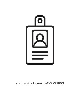 Interview Badge Outline Icon Vector Illustration